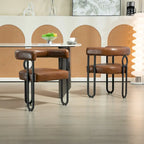 Fauteuil d'appoint, chaise de salle à manger, fauteuil club de cuisine en PU au design contemporain, lot de 2