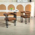 Fauteuil d'appoint, chaise de salle à manger, fauteuil club de cuisine en PU au design contemporain, lot de 2