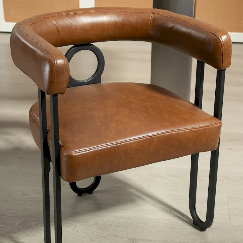 Fauteuil d'appoint, chaise de salle à manger, fauteuil club de cuisine en PU au design contemporain, lot de 2