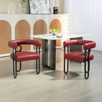 Fauteuil d'appoint, chaise de salle à manger, fauteuil club de cuisine en PU au design contemporain, lot de 2