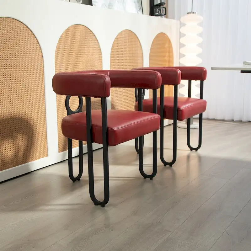 Fauteuil d'appoint, chaise de salle à manger, fauteuil club de cuisine en PU au design contemporain, lot de 2