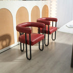 Fauteuil d'appoint, chaise de salle à manger, fauteuil club de cuisine en PU au design contemporain, lot de 2