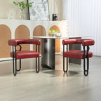 Fauteuil d'appoint, chaise de salle à manger, fauteuil club de cuisine en PU au design contemporain, lot de 2