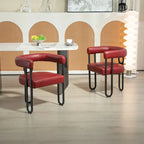 Fauteuil d'appoint, chaise de salle à manger, fauteuil club de cuisine en PU au design contemporain, lot de 2