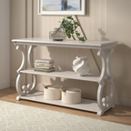 White Ornate Console Table - Fresh Style